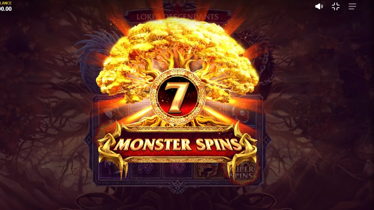 Loki’s Descendants slot game interface with Norse mythology theme